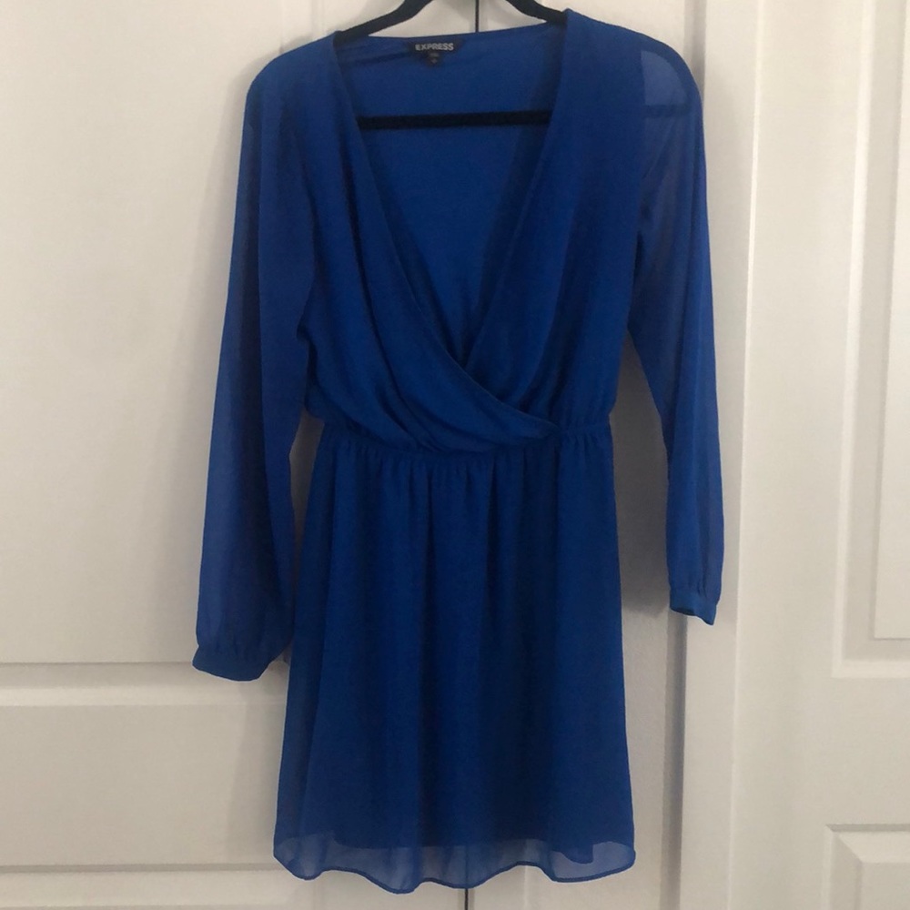 Cobalt Blue chiffon express dress size size small
